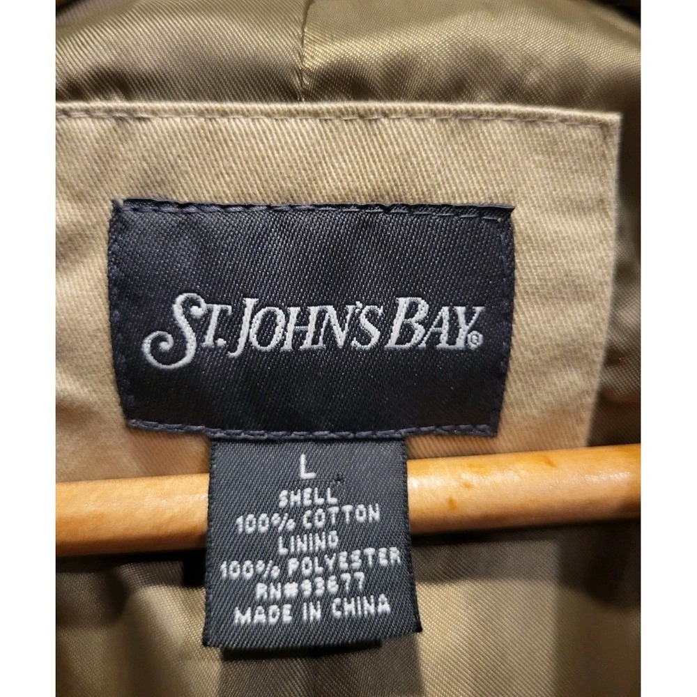 New Mens St Johns Bay Beige Everyday Blazer Cotton Twill Sportcoat Pockets Sz L - Picture 7 of 8